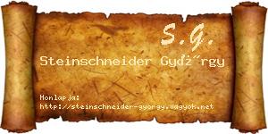 Steinschneider György névjegykártya